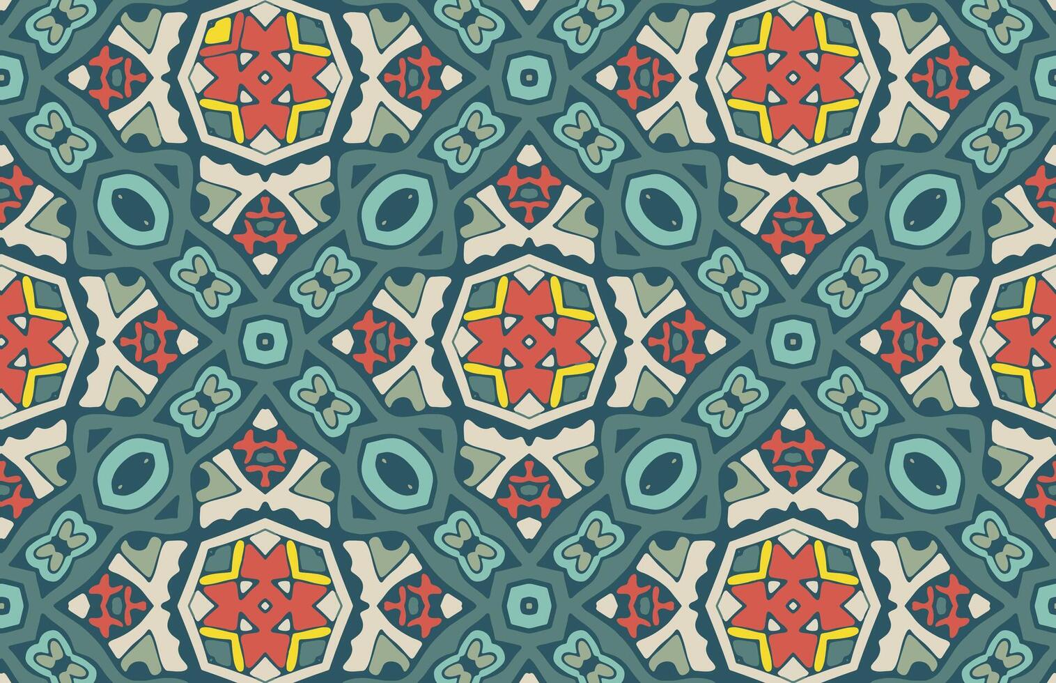 Abstract tribal fabric design pattern vector