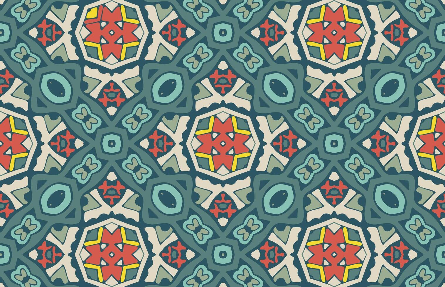 Abstract tribal fabric design pattern vector