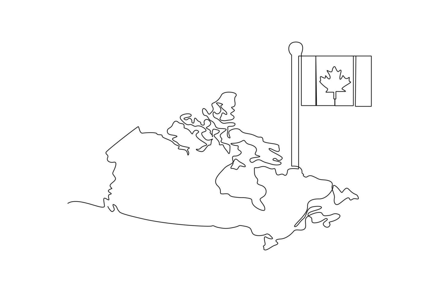 Continuous one line drawing World map concept. Doodle vector illustration.