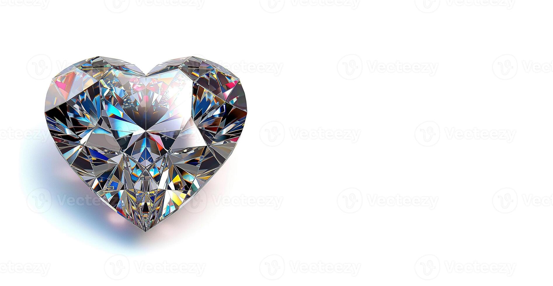 AI generated Jewelry heart on a white background, with space for text. Valentine's Day concept. Design for advertising banner, card, valentine, invitation. photo