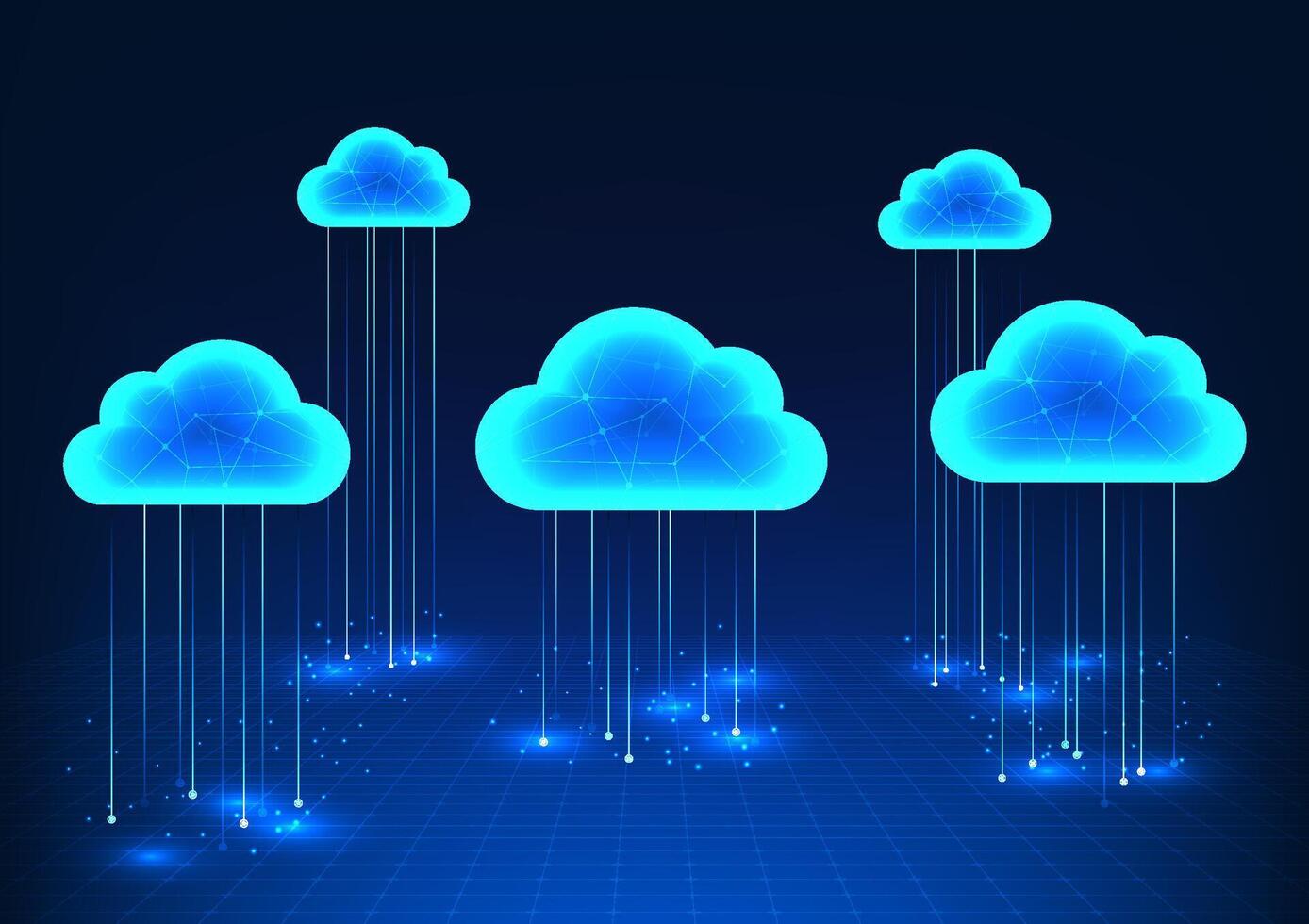 nube tecnología nube historias datos en la zona y transferencias eso desde en cualquier sitio en real tiempo. vía Internet señal, allí es un seguridad sistema. vector ilustración