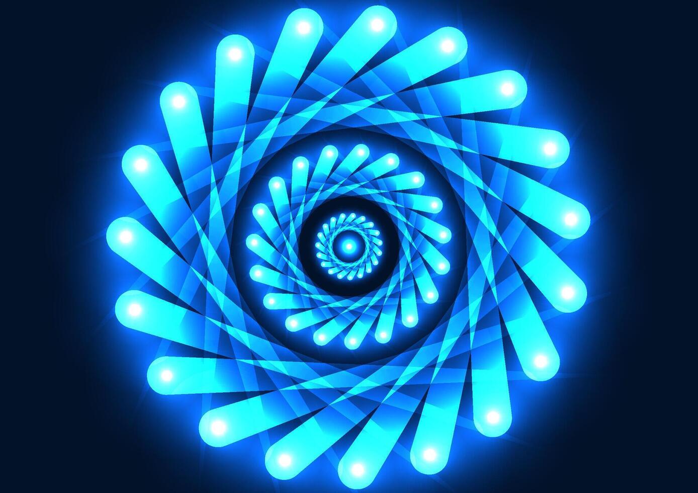 Abstract technology background Neon lines gathered into circles with multiple overlapping layers, hi-tech image, digital, screen, Vector, Illustration vector