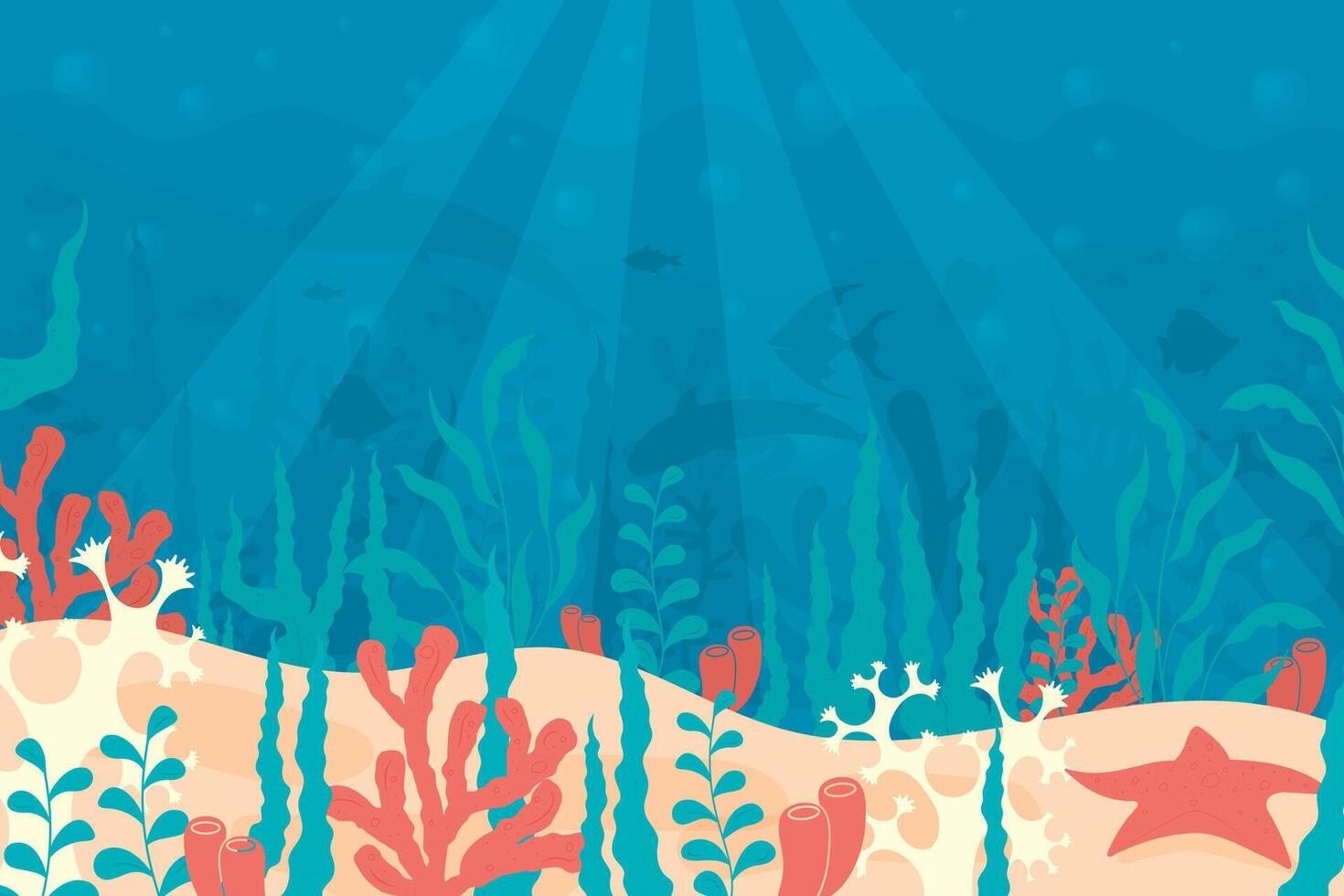 underwater landscape illustration vector