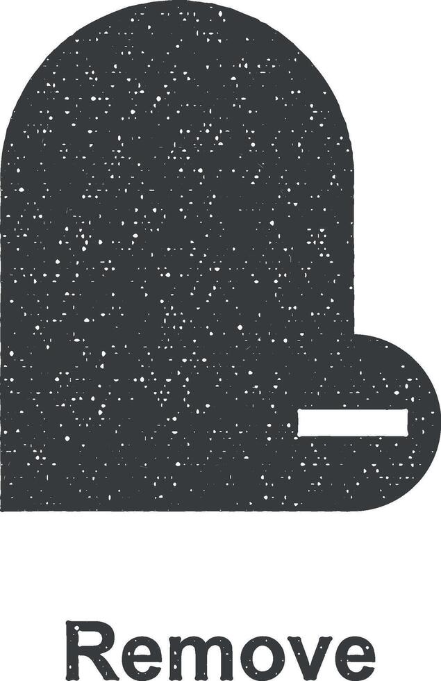 remove, female color icon vector illustration in stamp style