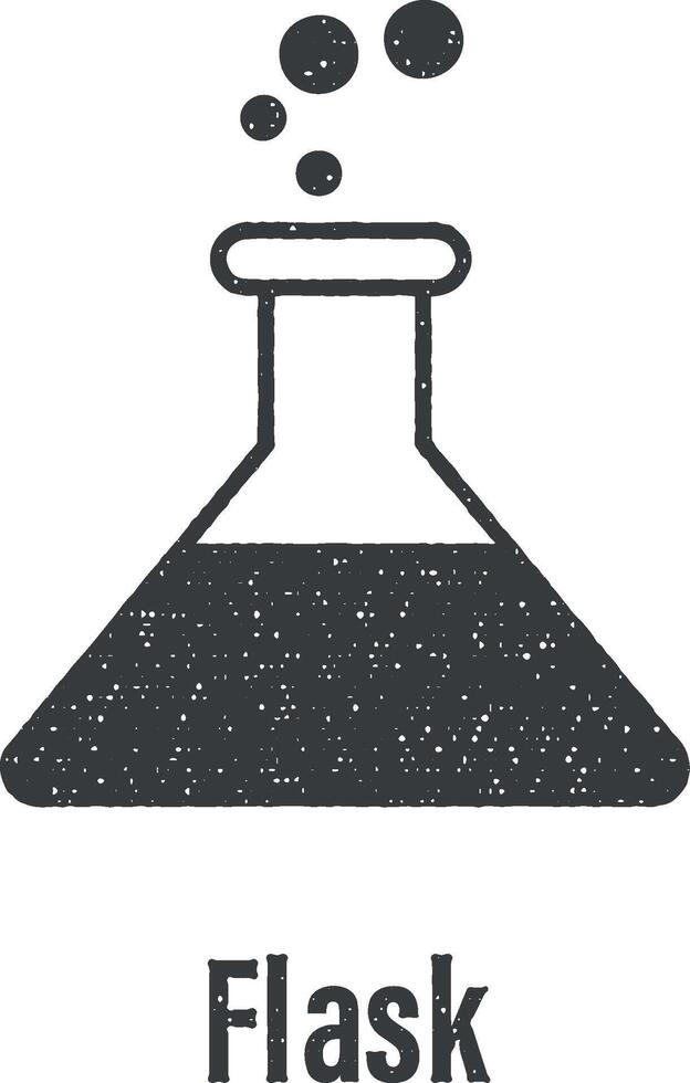 Flask icon vector illustration in stamp style