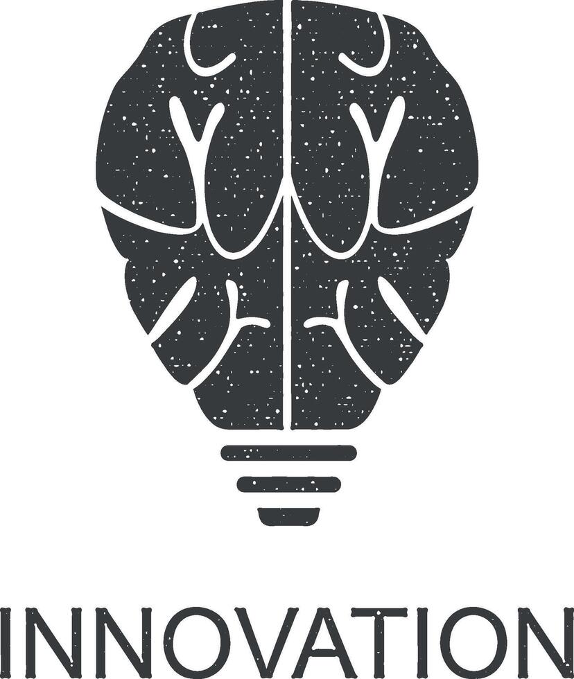 innovation sign icon vector illustration in stamp style