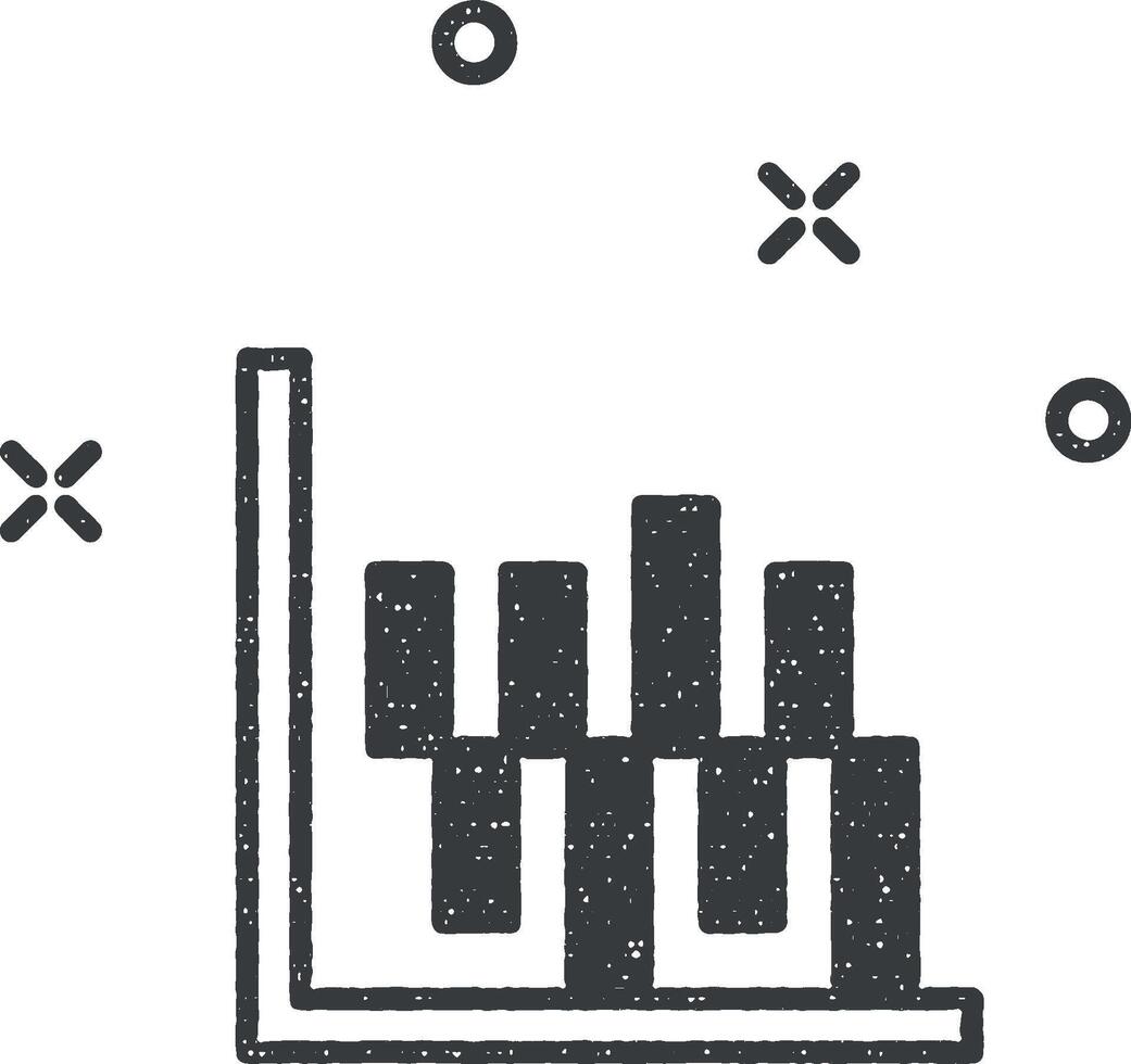 diagram columns colored icon vector illustration in stamp style