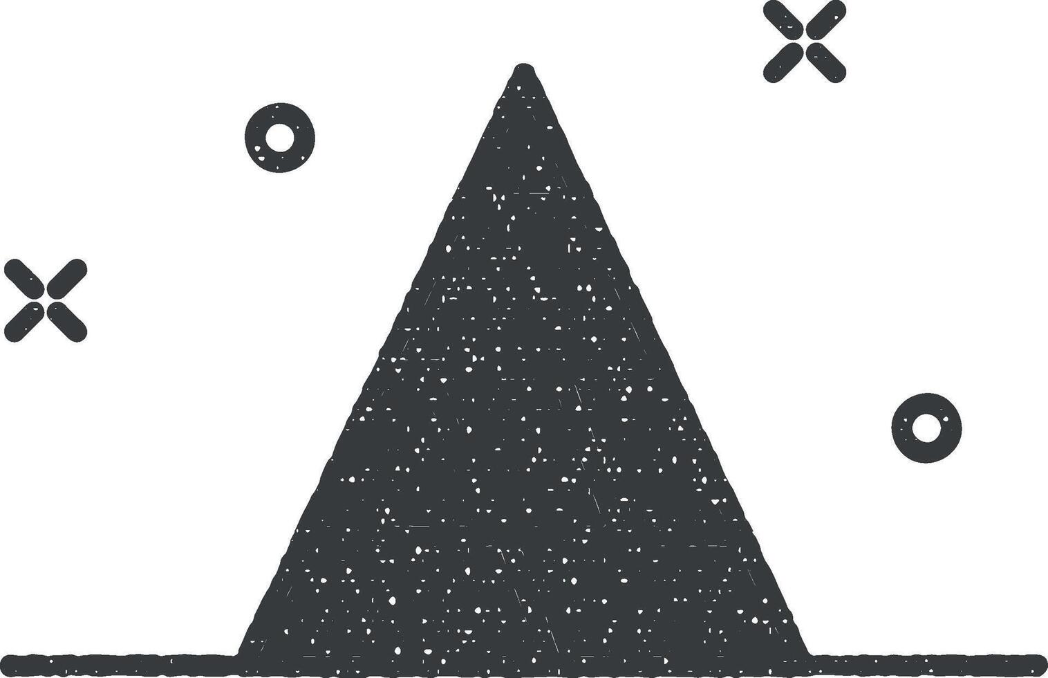 pirámide diagrama de colores icono vector ilustración en sello estilo