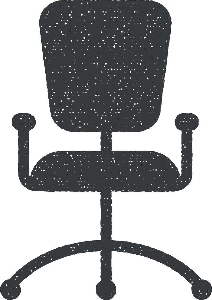 office chair glyph icon vector illustration in stamp style