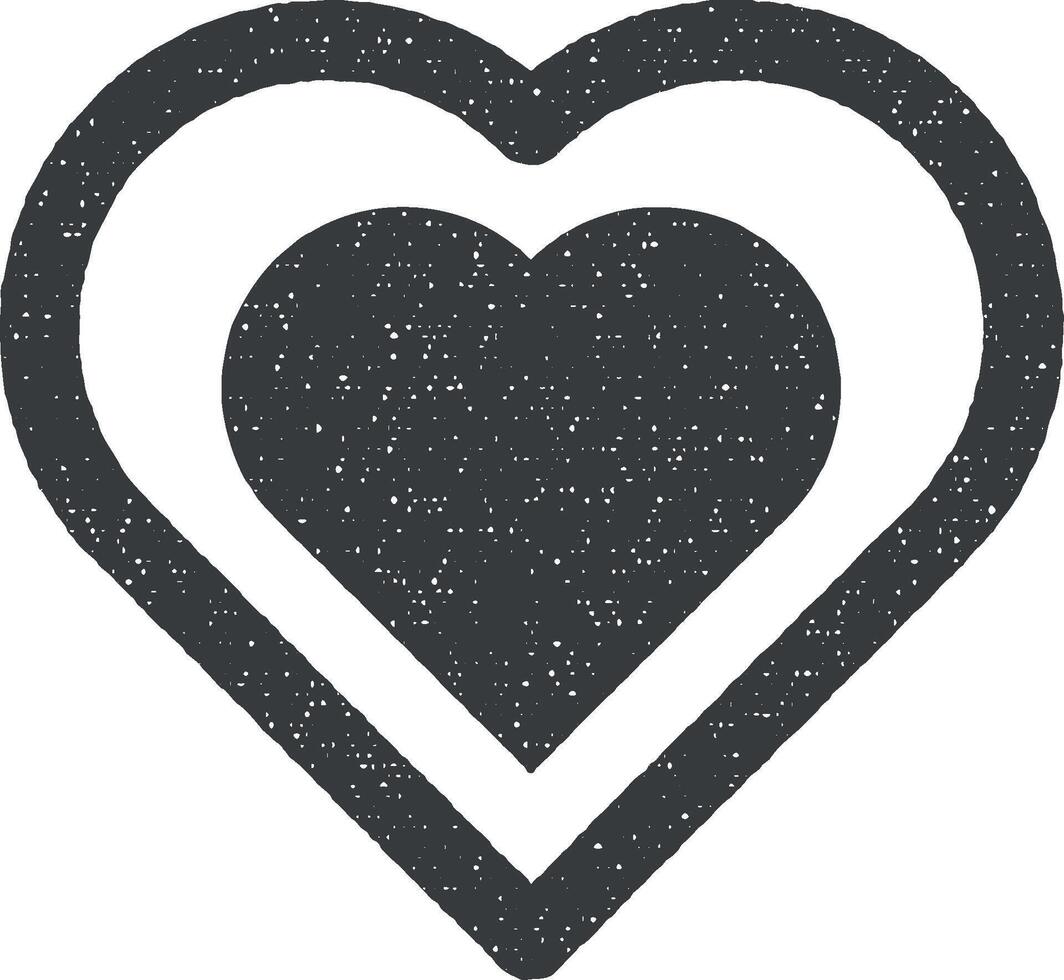 heart flat icon vector illustration in stamp style