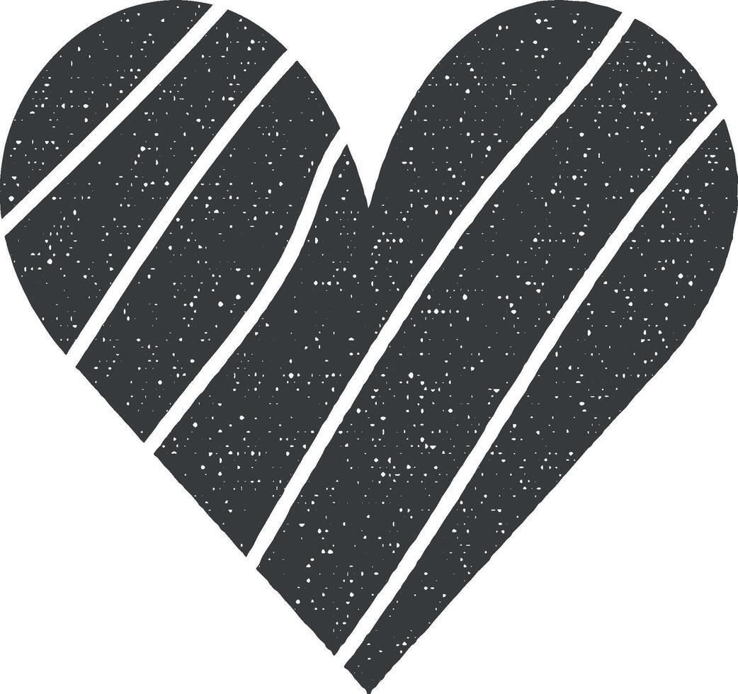 heart flat icon vector illustration in stamp style