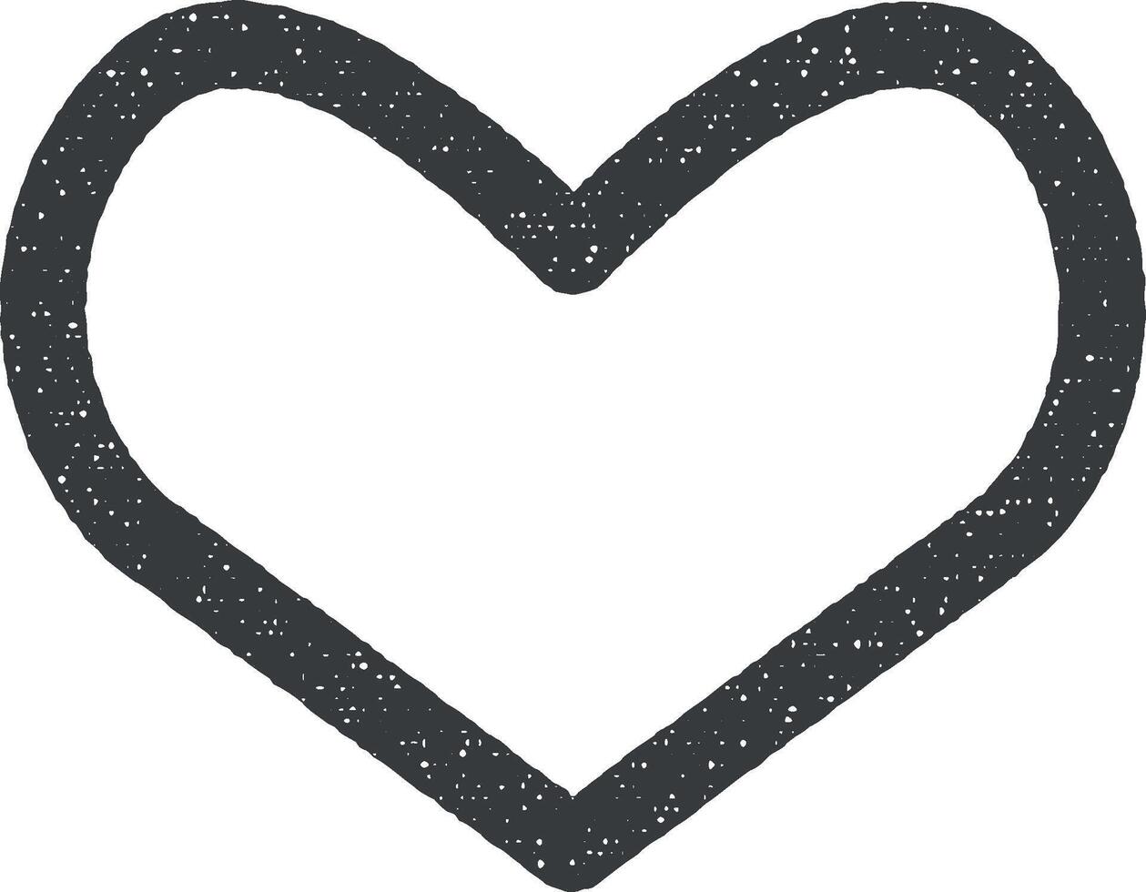 heart outline icon vector illustration in stamp style