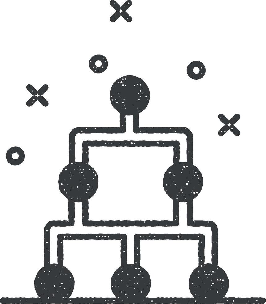 business structure colored icon vector illustration in stamp style