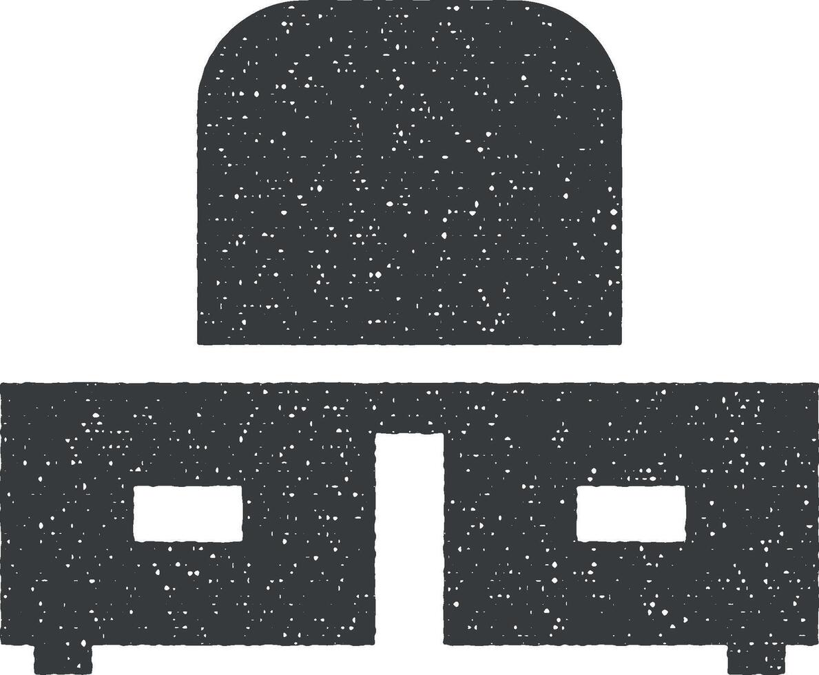 mirror with mirror glyph icon vector illustration in stamp style
