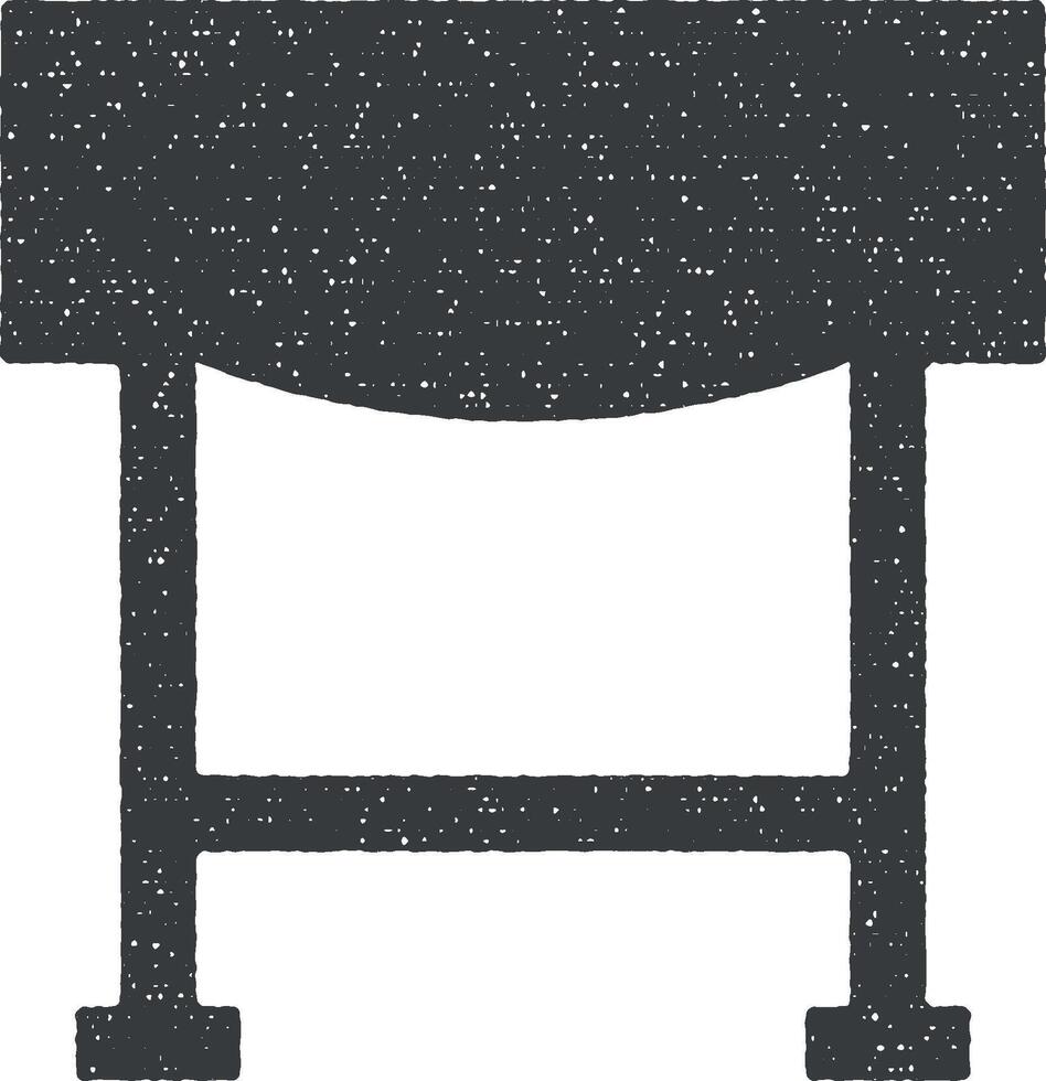 table glyph icon vector illustration in stamp style