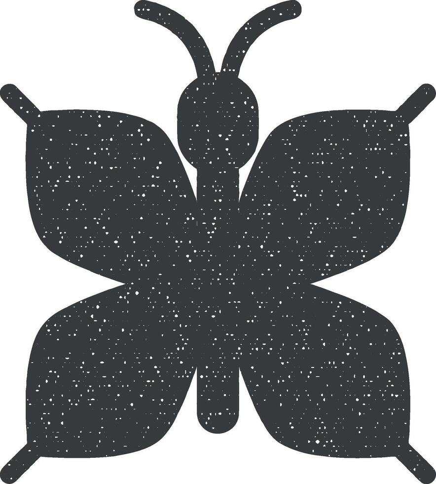 Easter, butterfly icon vector illustration in stamp style