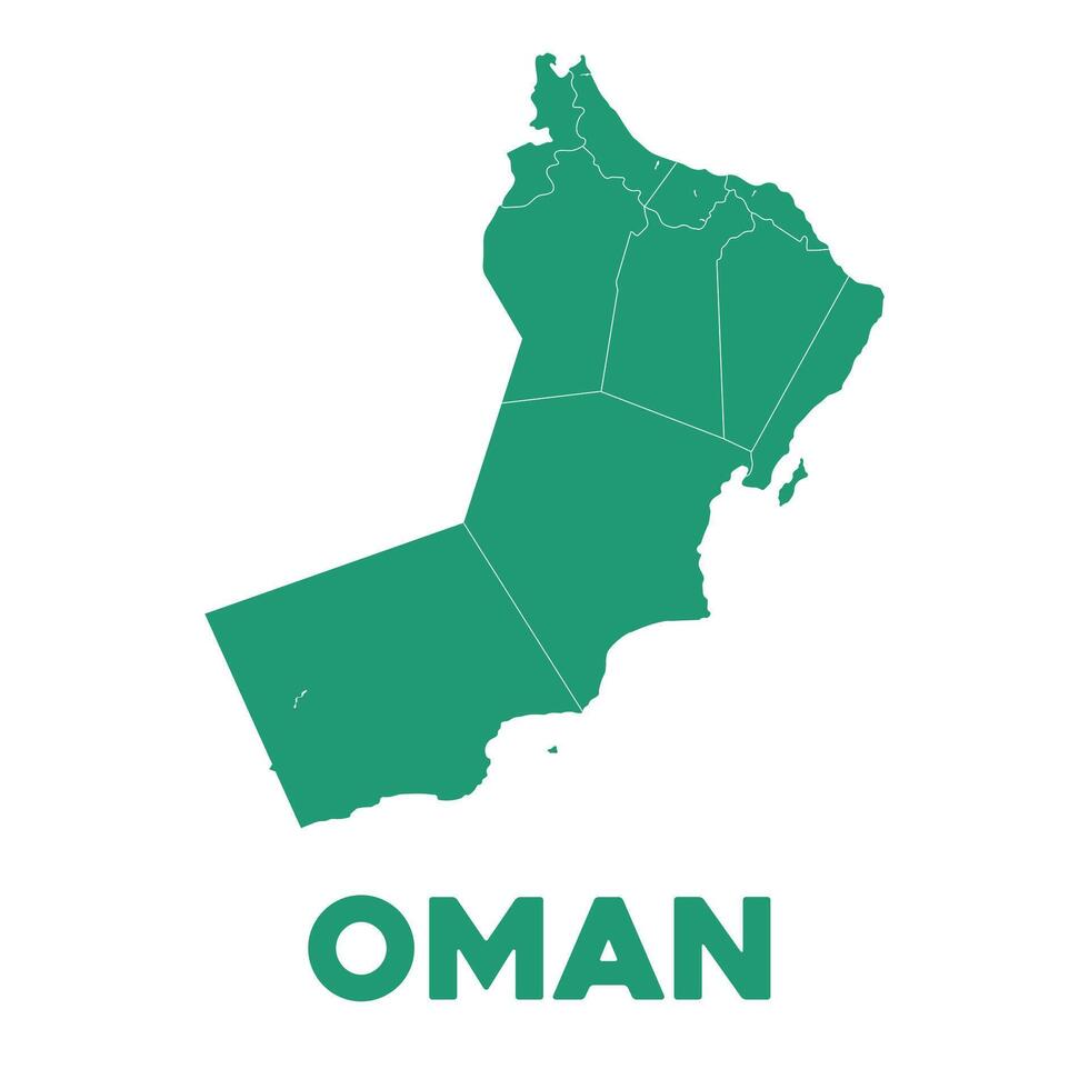 Detailed Oman Map vector