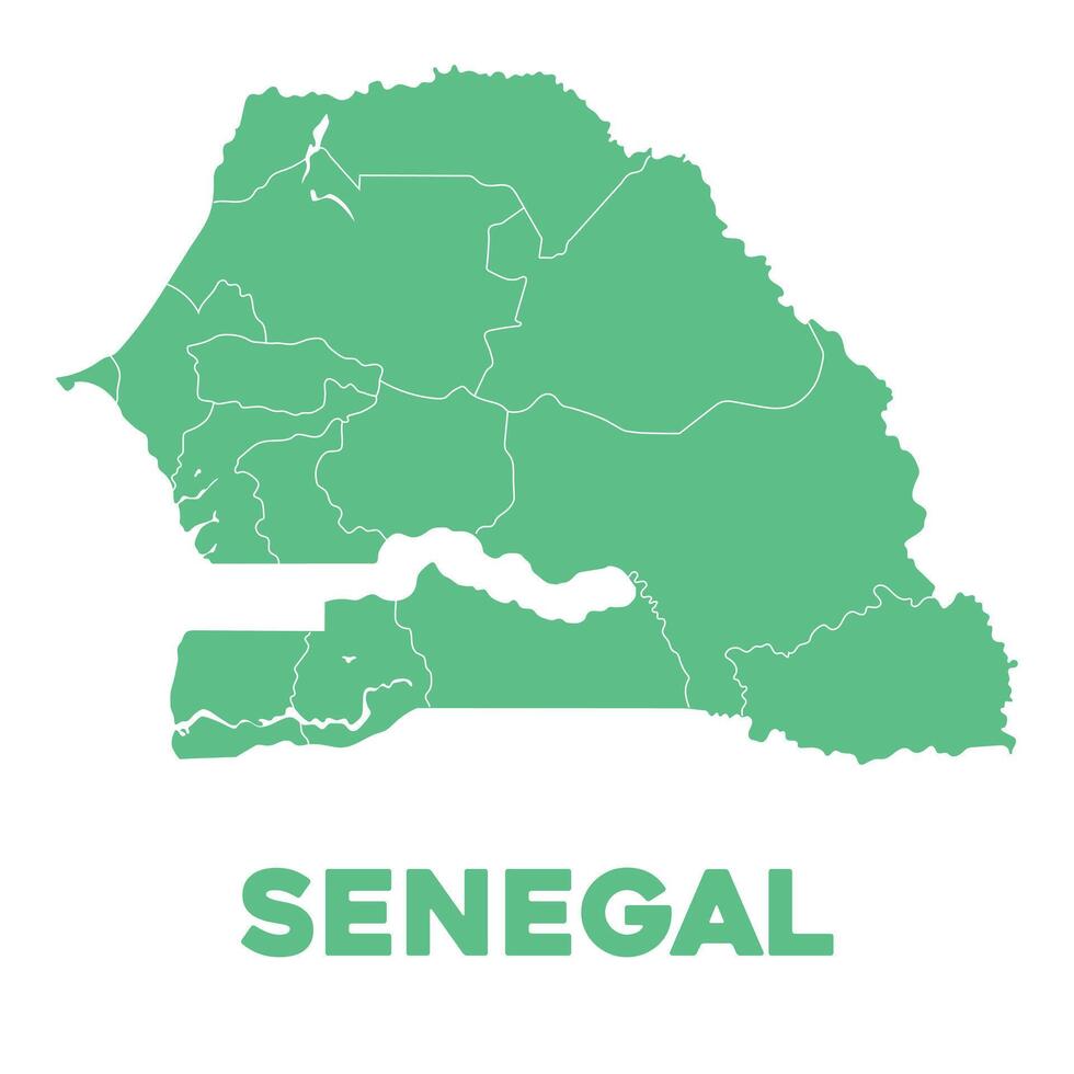 Detailed Senegal Map vector