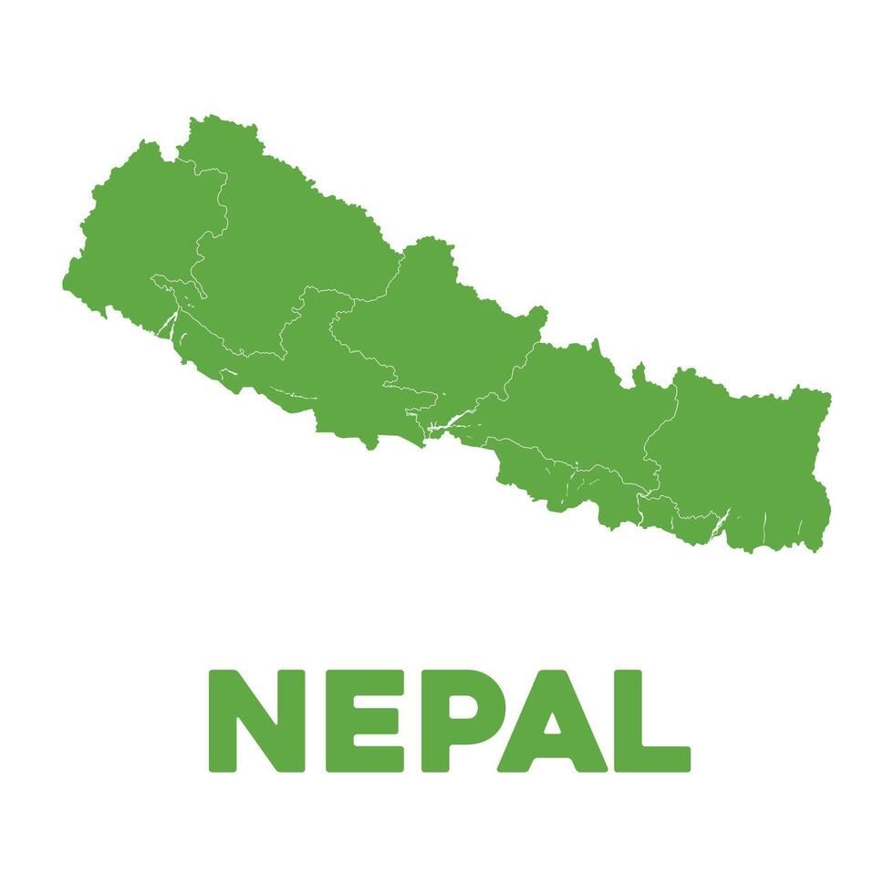 detallado Nepal mapa vector