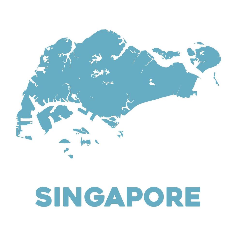 detallado Singapur mapa vector