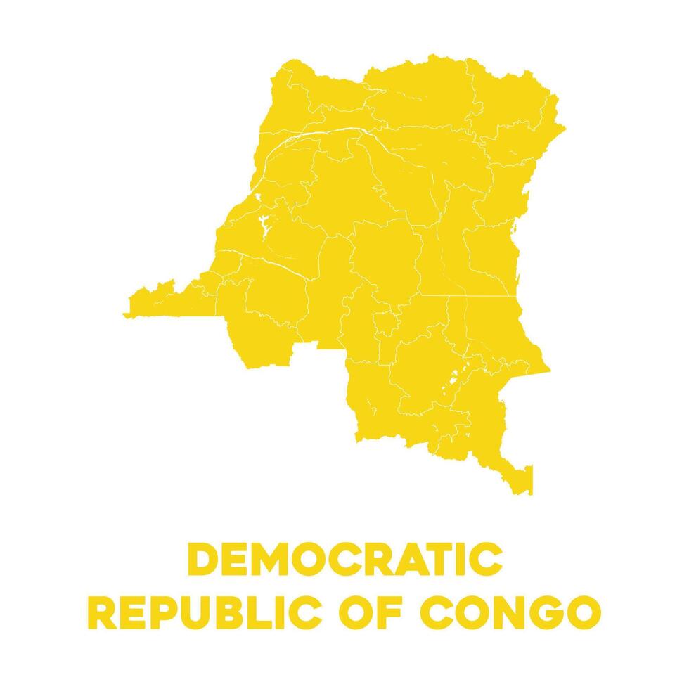 Detailed Vector Democratic Republic of Congo Map Design