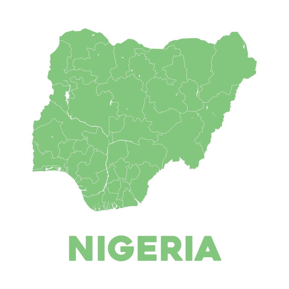 Detailed Nigeria Map vector