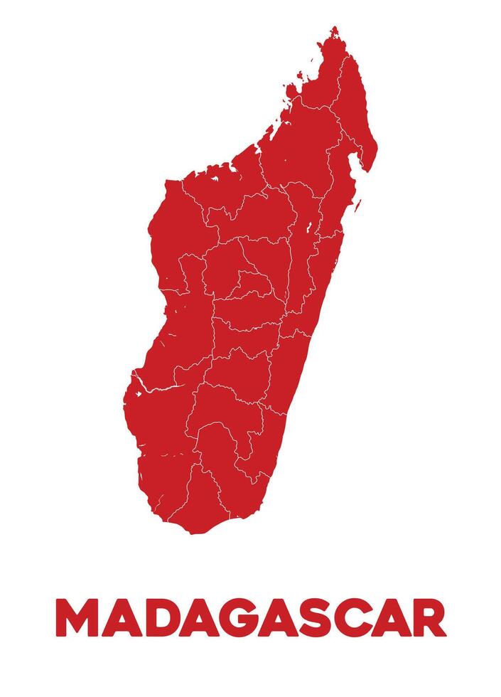 Detailed Madagascar Map vector