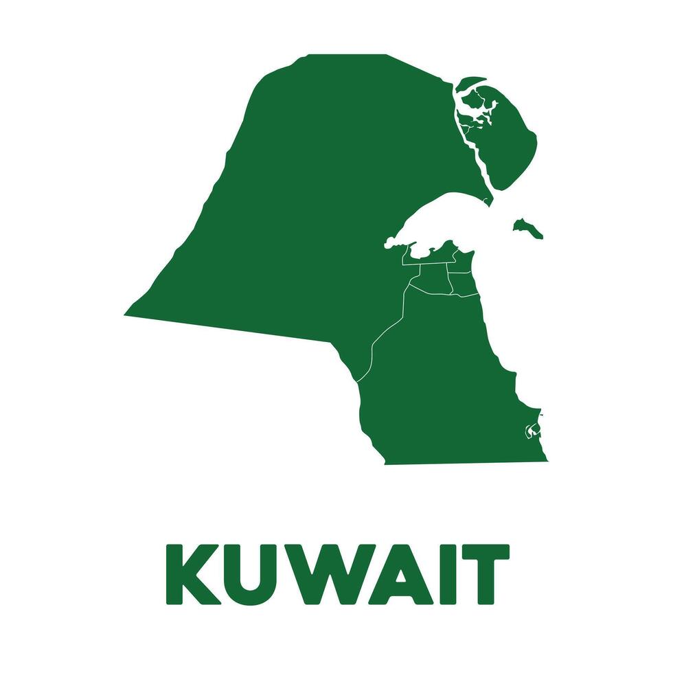 Detailed Kuwait Map vector