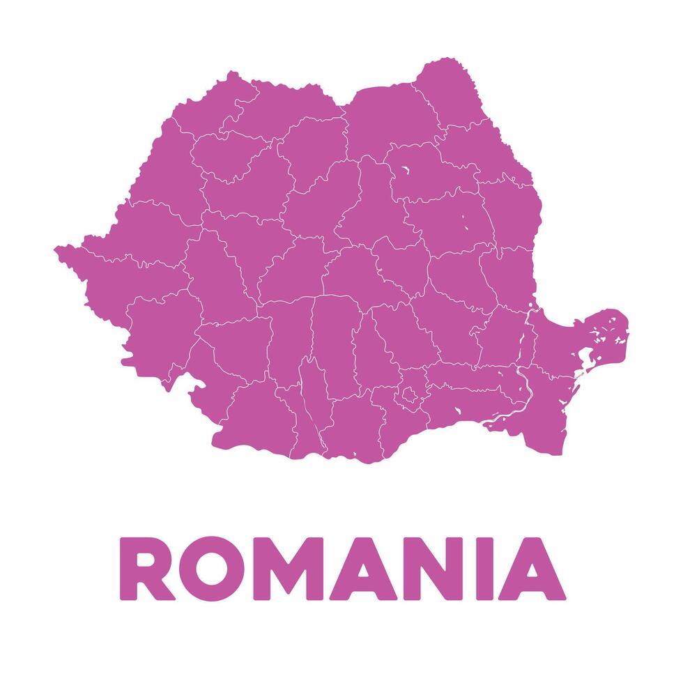 detallado Rumania mapa vector