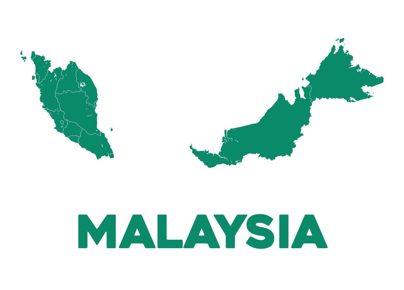 Detailed Malaysia Map vector