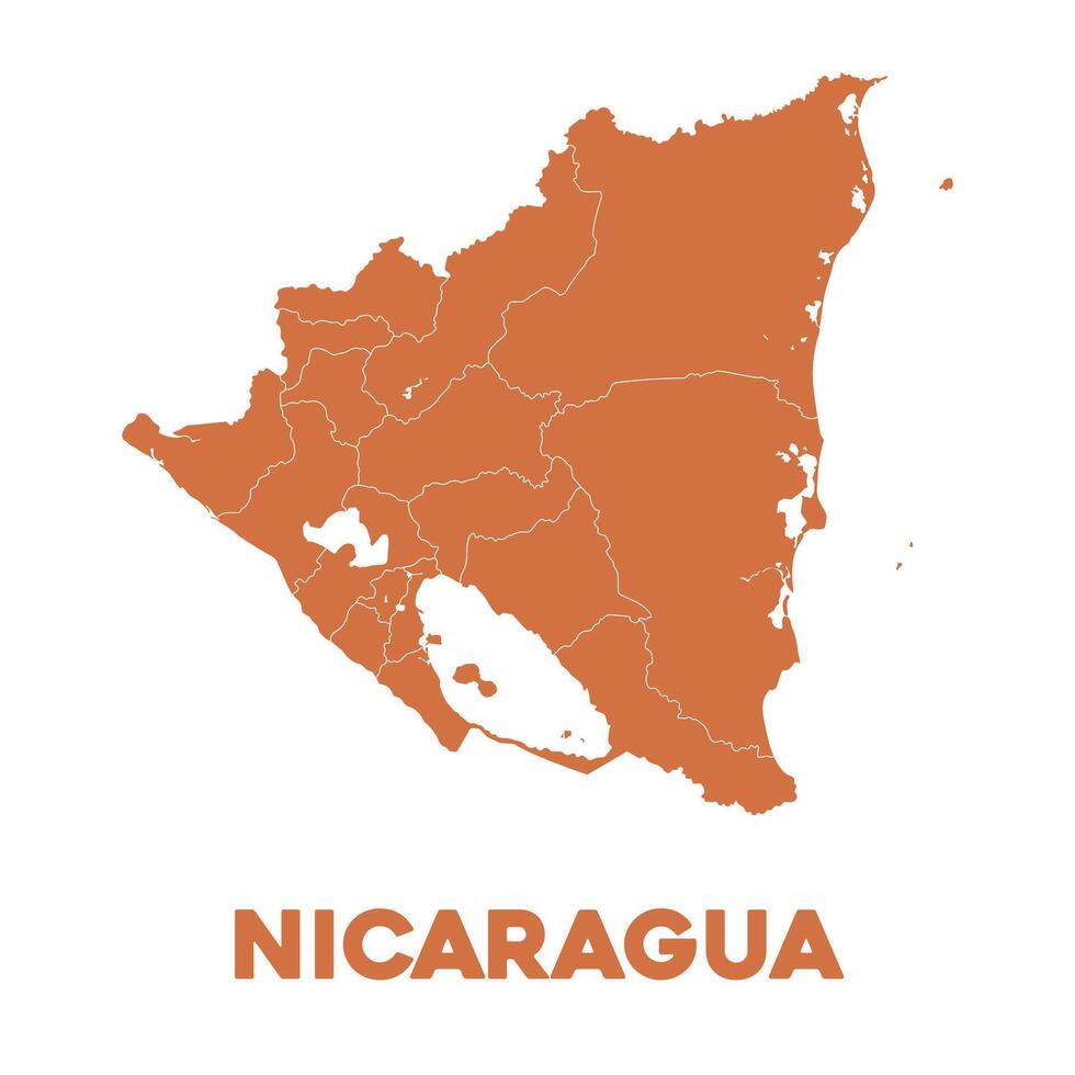 Detailed Nicaragua Map vector