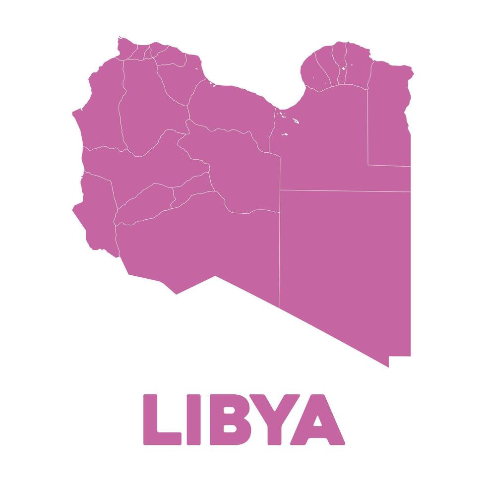Detailed Libya Map 38026199 Vector Art at Vecteezy