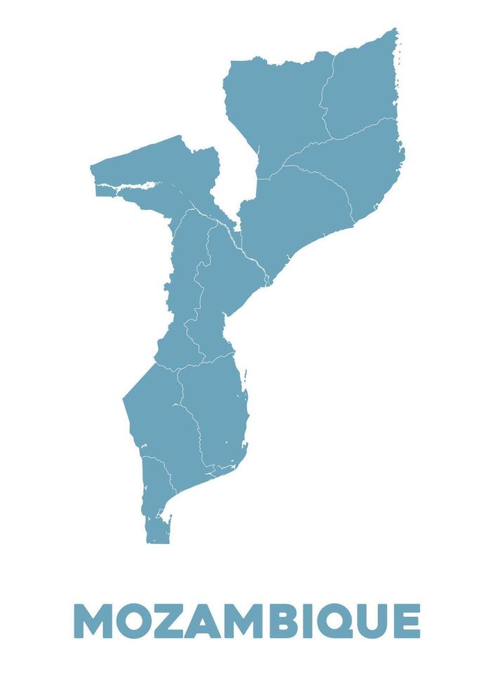 Detailed Mozambique Map vector