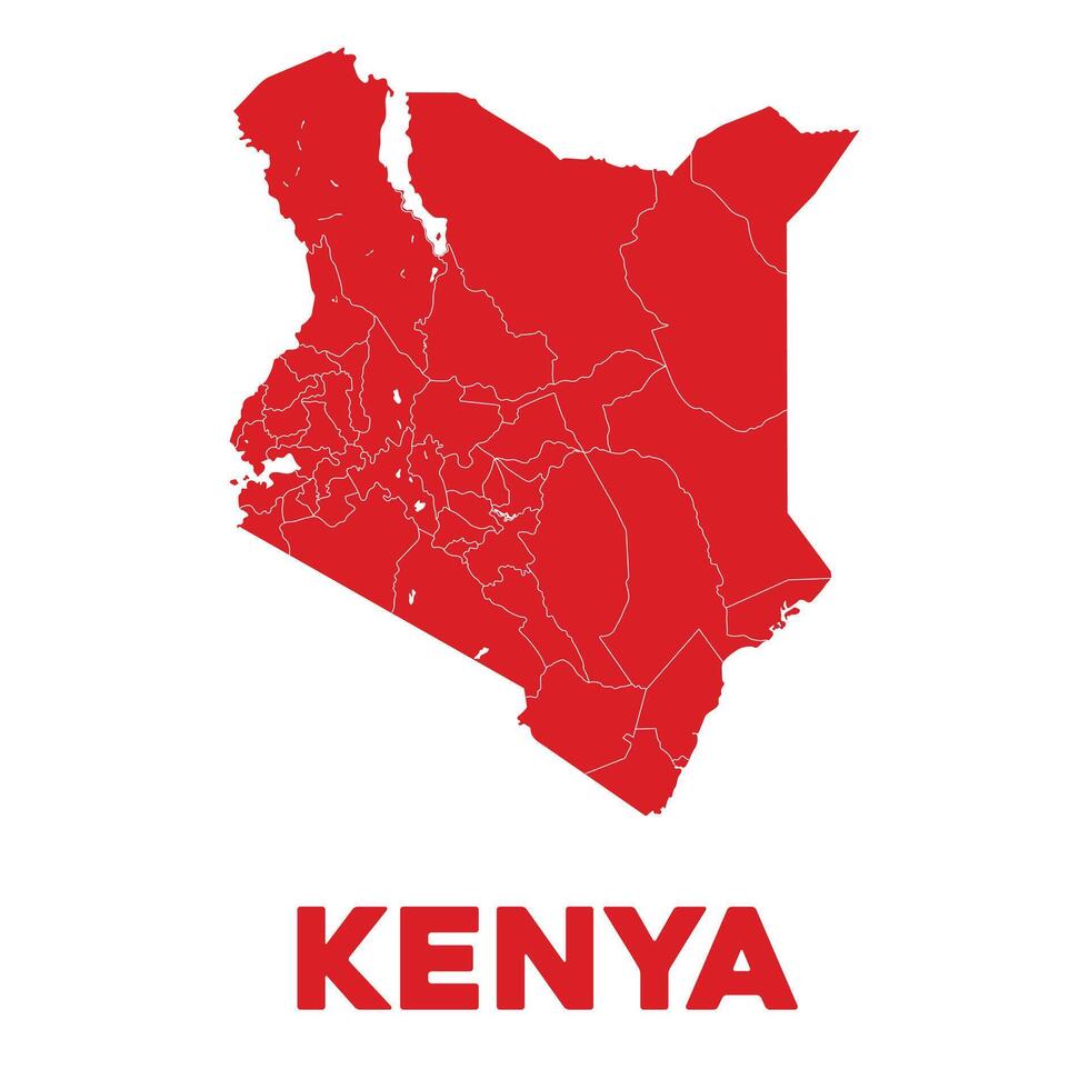 detallado Kenia mapa vector