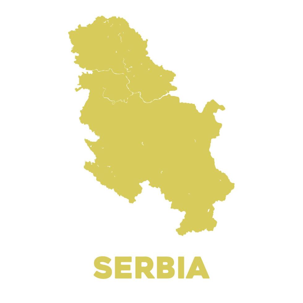 Detailed Serbia Map vector
