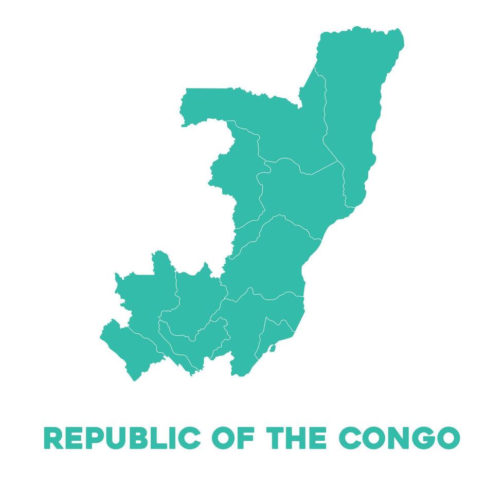 Detailed Republic of the Congo Map vector