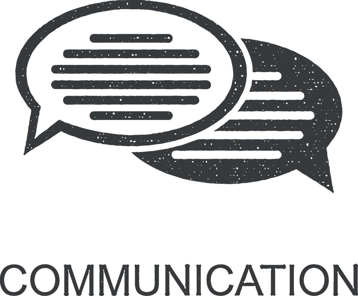 communication sign icon vector illustration in stamp style