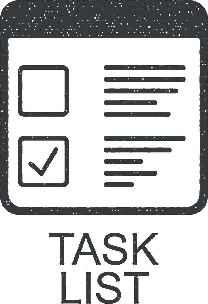 task list icon vector illustration in stamp style