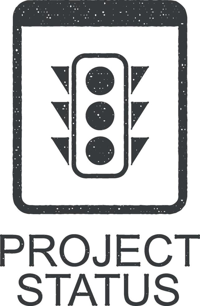 project status icon vector illustration in stamp style