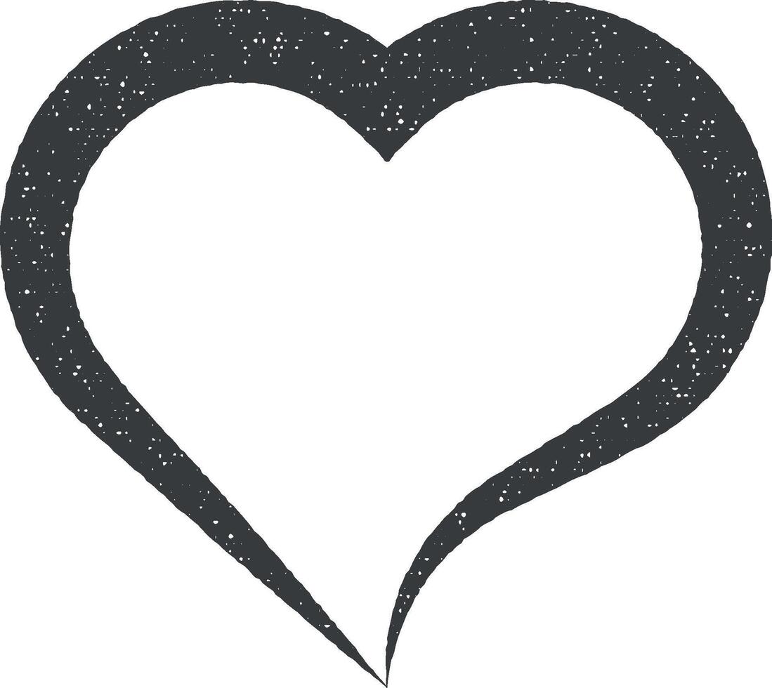 heart hand drawn icon vector illustration in stamp style