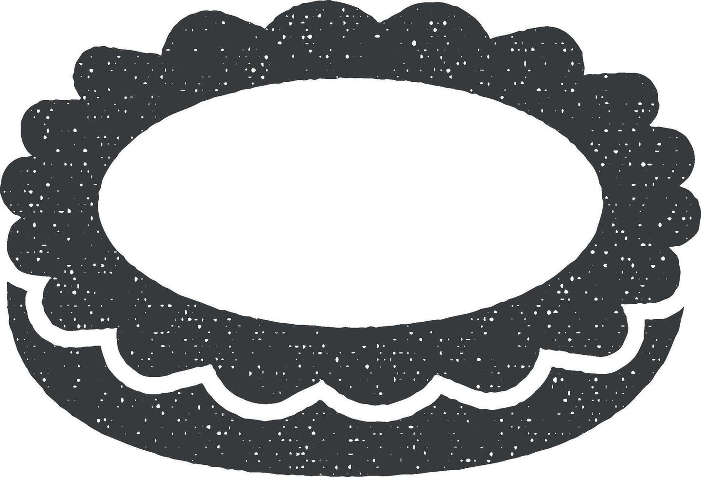 egg tart, bakery, dessert icon vector illustration in stamp style
