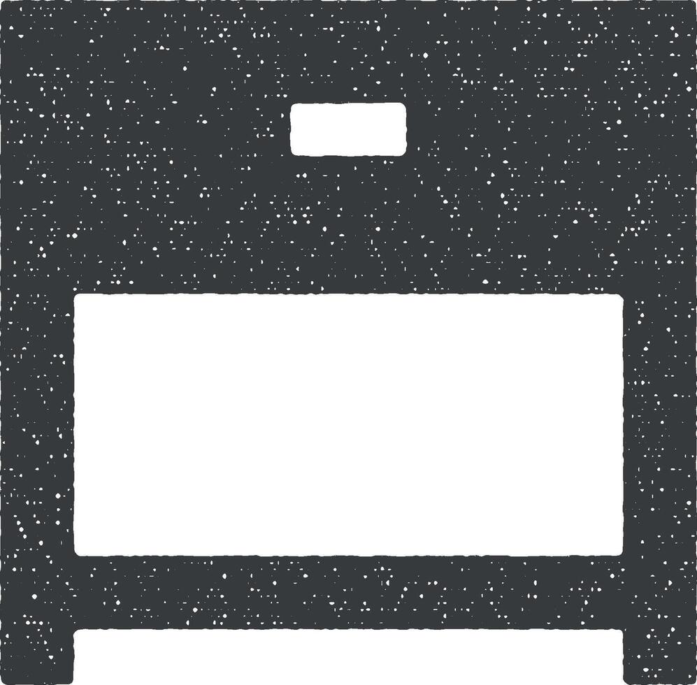 nightstand glyph icon vector illustration in stamp style