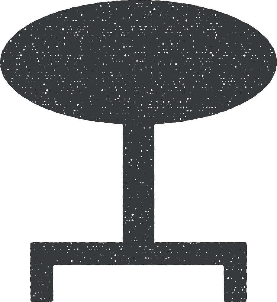 round table glyph icon vector illustration in stamp style