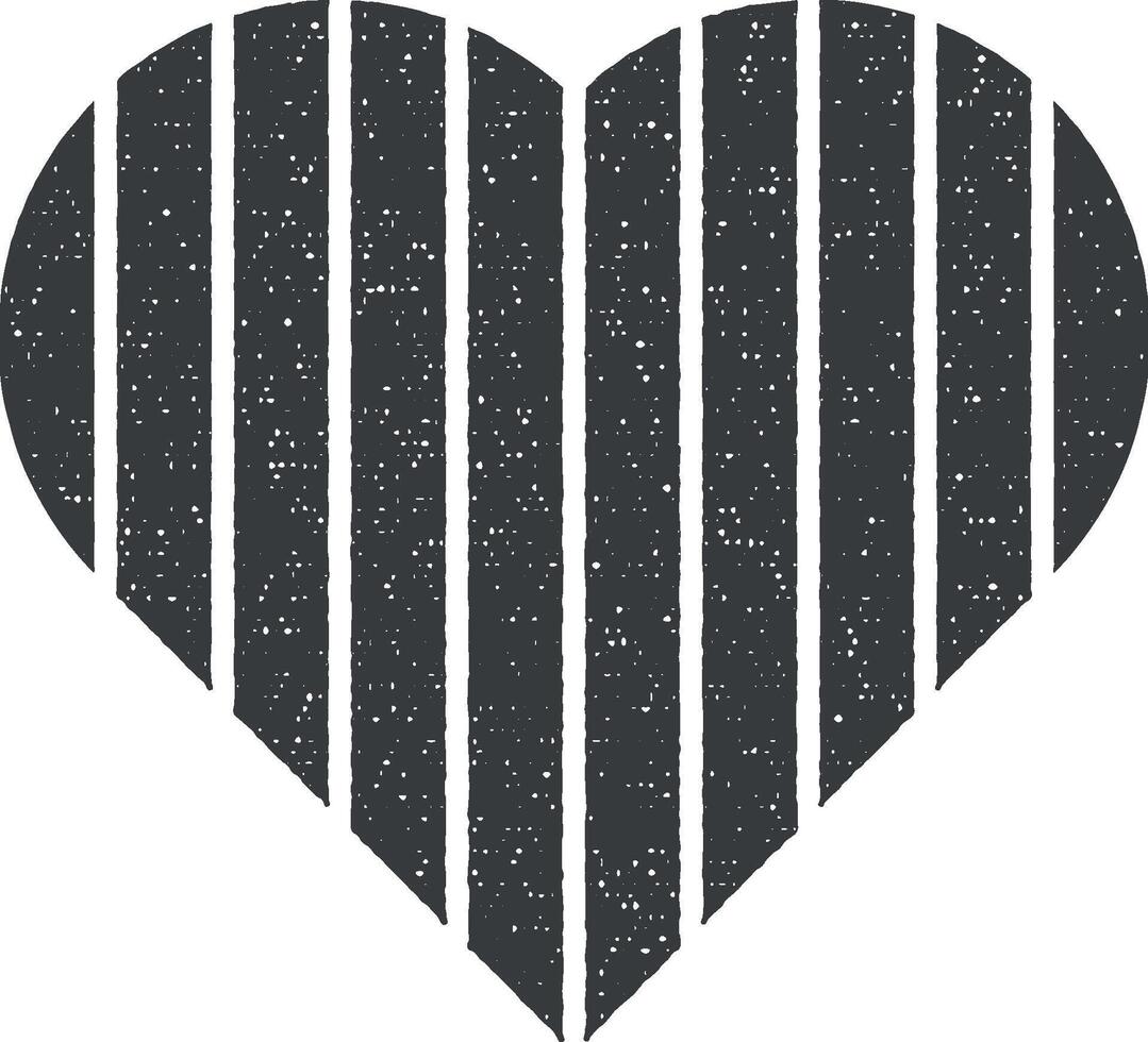 heart flat icon vector illustration in stamp style