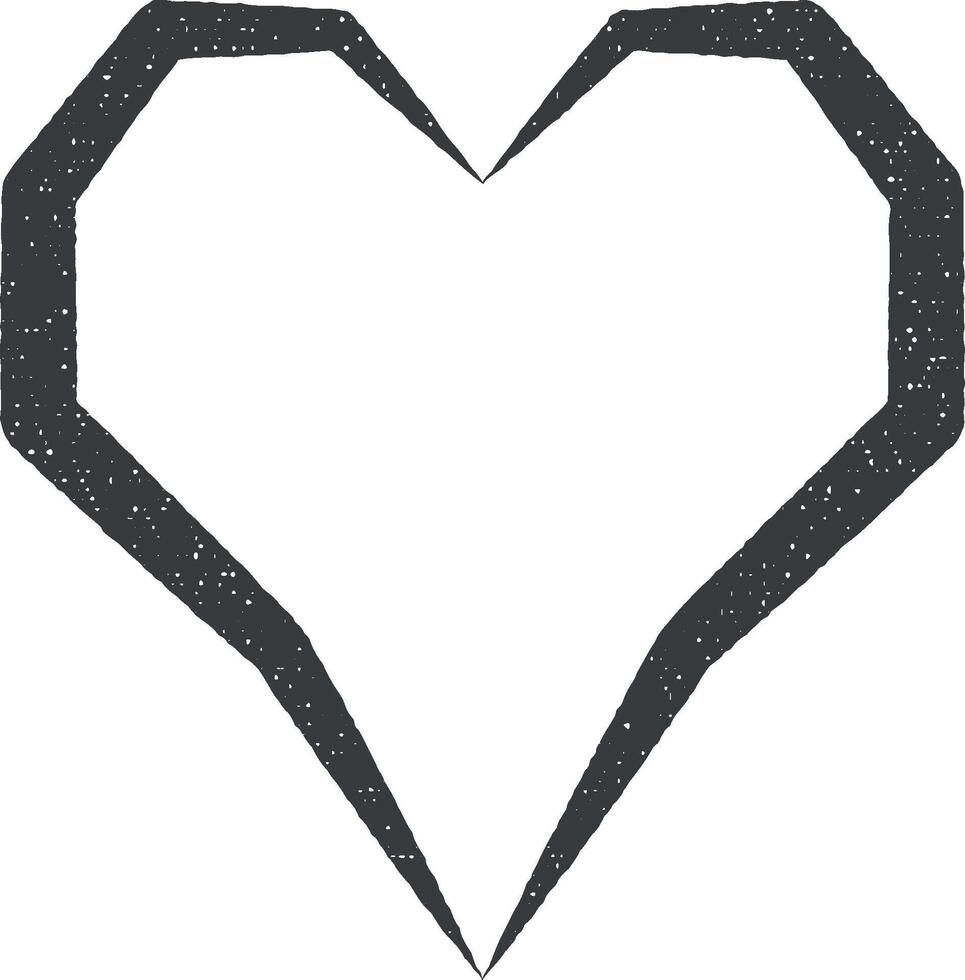 heart hand drawn icon vector illustration in stamp style