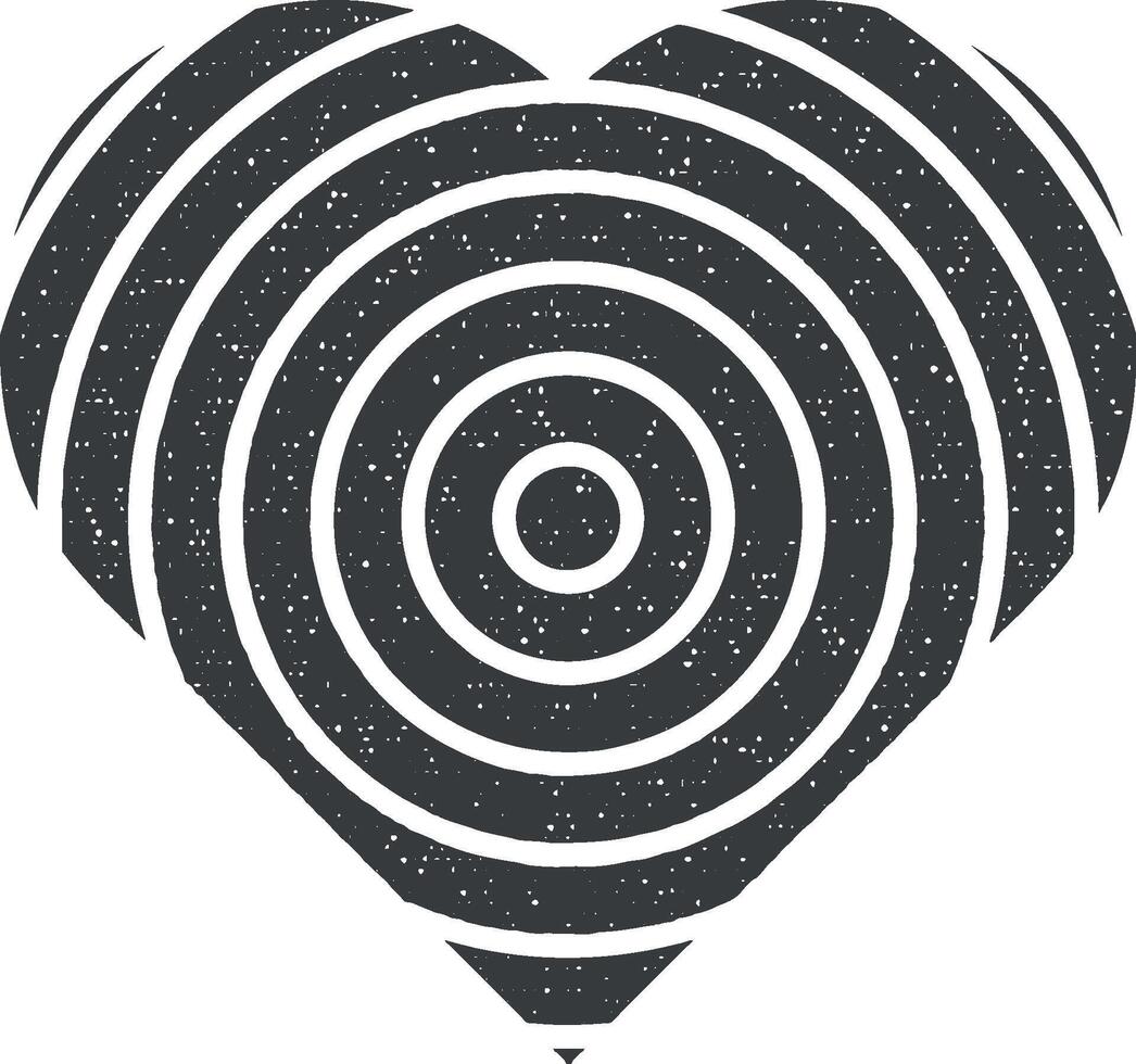 heart flat icon vector illustration in stamp style