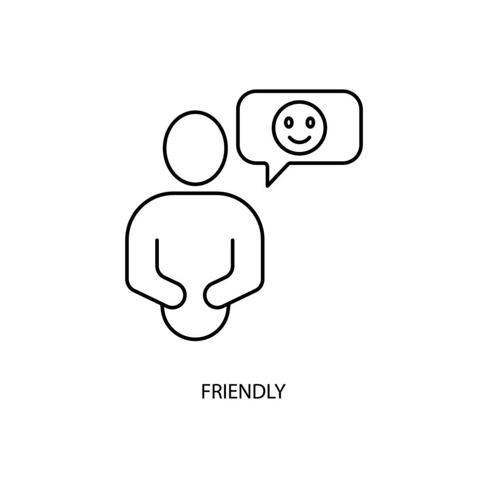 friendly concept line icon. Simple element illustration. friendly concept outline symbol design. vector