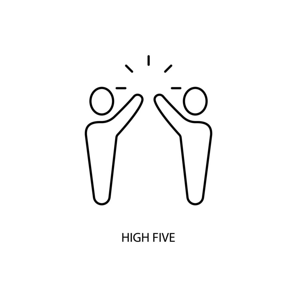 high five concept line icon. Simple element illustration. high five concept outline symbol design. vector