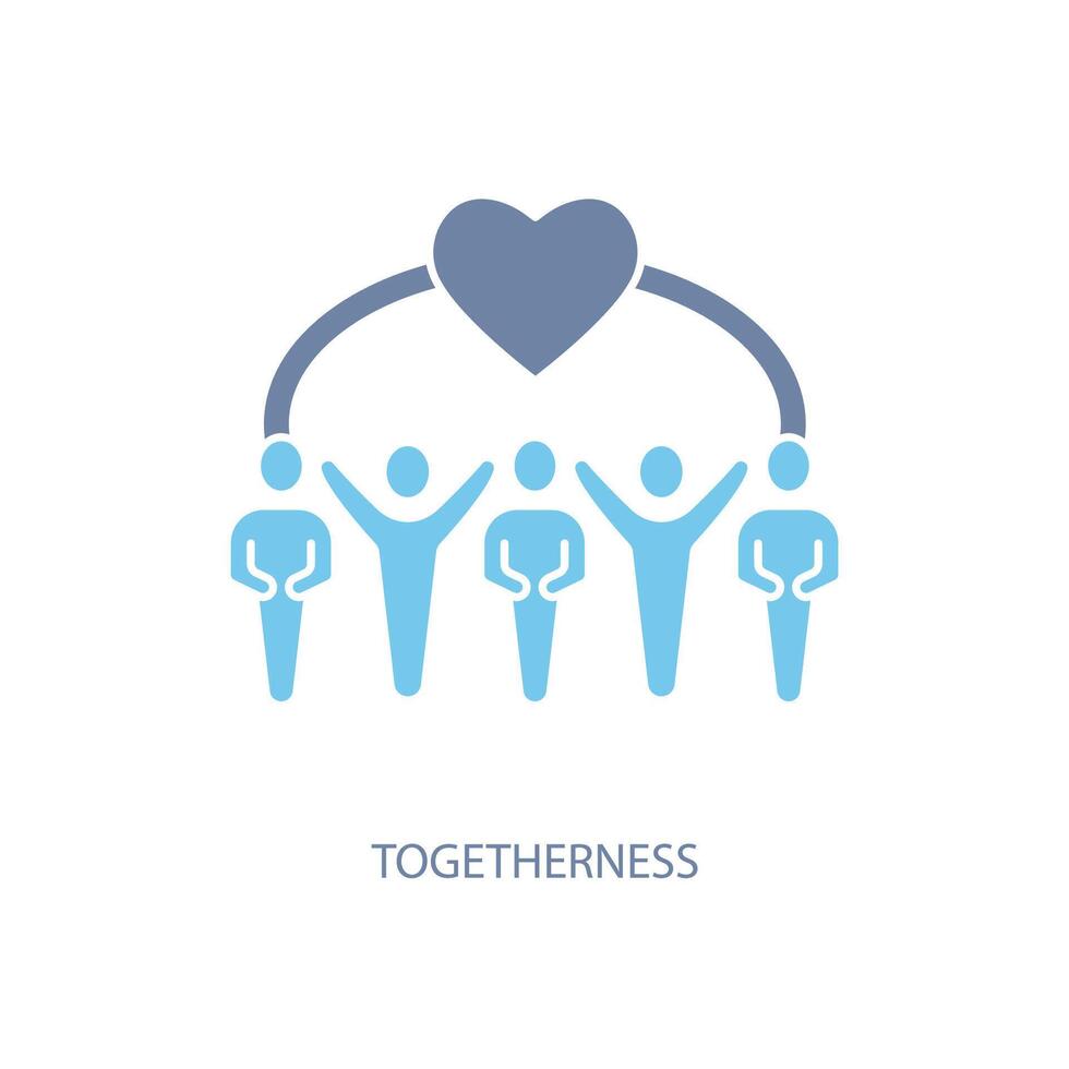 togetherness concept line icon. Simple element illustration. togetherness concept outline symbol design. vector
