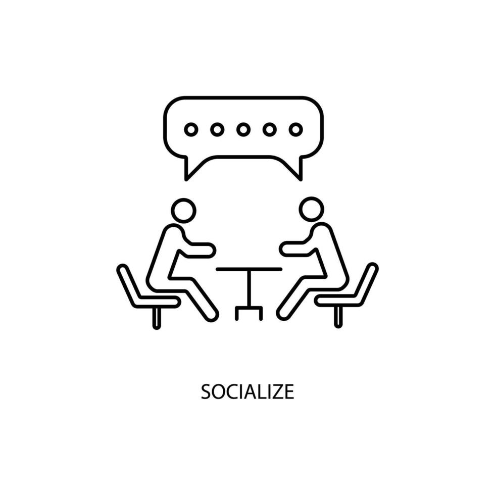 socialize concept line icon. Simple element illustration. socialize concept outline symbol design. vector
